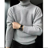 Itooh British Style High Collar Sweater Autumn Winter Men's Casual Short Knitted Pullovers Slightly Loose Cozy Raglan Sleeve Jumpers