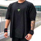 Itooh High Qualit gyms T shirt Men Bodybuilding print loose T-shirt Workout Fitness Tees Men Clothing cotton Short Sleeve Sports Shirt