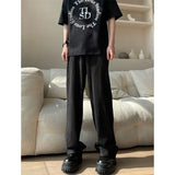 Itooh Summer Pleated Pants Men Oversized Fashion Casual Ice Silk Pants Men Streetwear Hip Hop Loose Wide Leg Pants Mens Trousers S-2XL