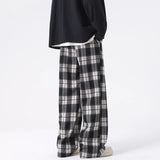 Itooh Told Tale Plus Size Spring Casual Plaid Pants Men Wide Leg Couple Straight Pantalones Harajuku Mopping Oversize 8XL 7XL