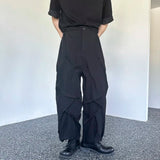 Itooh  Korean Style Loose Men's Casual Drawstring Pants Straight Wide Leg Solid Color Male Trousers New Stylish Summer 2024