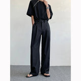 Itooh  Black Oversized Suit Pants Men Fashion Social Mens Dress Pants Korean Loose Straight Wide Leg Pants Mens Office Formal Trousers