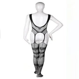 Itooh Men's Ultra-thin Black Erotic Lingerie Men's Sexy Transparent Mesh Lace Jumpsuit Set See Through Vest Stockings Tights Bodysuit