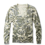 Itooh Single Breasted Cotton Camouflage Sweater V-neck Knitted Cardigan Spring Autumn Casual British Style Thin Coats Plus Size 5XL