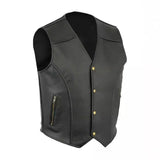 Itooh Streetwear Vintage PU Waistcoats Mens Fashion Buttoned V Neck Leather Vest Coat For Men Casual Sleeveless Slim PU Leather Jacket