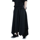 Itooh Vintage Men Pants Elastic Casual Baggy Hakama Pants Hip-hop Men Harajuku Cotton Linen Wide-legged Loose Pants Drawstring Hiphop