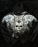 Itooh  Y2K Fashion Gothic Zip Up Hoodies Harajuku Retro Skull Graphic Print Zipper Sweatshirt Loose Winter Clothes Mens Womens Clothing