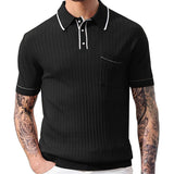 ITOOH Men's Knitted Ethnic Printed Polo Shirt Casual Vintage Streetwear Button Down T-shirt for Men Breathable Luxury Clothing M-3XL