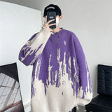 Itooh Hip Hop Ripped Punk Knitted Sweaters Men Oversized Harajuku Streetwear Sweaters Winter Couples Fashion Knit Pullovers Tops