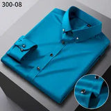 Itooh Spring and Autumn New Men's Long-Sleeved Shirt Mulberry Silk Business Casual Men's Formal Fashionable No-Iron Stretch Shirt