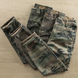 Itooh Men's Tie Foot Cargo Pants Camouflage Harem Pants Straight Zipper Trousers Outer Wear Retro Cotton Military Joggers Streetwear