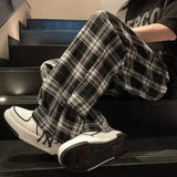 ITOOH Check Trousers For Men Straight Plaid Long Baggy Korean Style Low Price Stylish Xxxl Streetwear Designer Trend Casual Pants Man