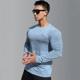 Itooh Men Autumn Long Sleeve T-shirt Gym Fitness Training Bodybuilding Tees Tops Male Running Sport men Shirts Men T-shirt