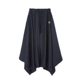 Itooh Chinese Style Men Harajuku Streetwear Elastic Waist Pants Fashion Wide Leg Kimono Pants Male Balck Skirt Trousers Women 5XL