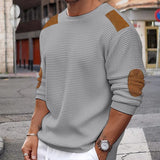 Itooh  2024 Autumn/Winter New Men's Knitwear Round Neck Long Sleeve Spliced Pullover Sweater Cross border Amazon Slim Fit Sweater