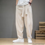 ITOOH Cotton Linen Pants Men Elastic Waist Casual Harem Pant Loose Sweatpants Traditional Chinese Trousers pantalons homme