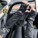 Itooh Summer New Ice Sleeves Men's Ice Silk Sleeves for Women Cool UV Protection Half Finger Gloves Outdoor Arm Sun Protection Drive