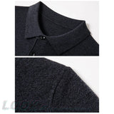 Itooh  Men's Autumn Long-Sleeved Wool Blend Solid Color Polo Pullover Sweater with Lapel, Casual Bottoming Sweater -Sizes M-4XL