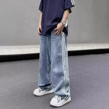 Itooh New Fashion Trend Jeans Straight-Leg Trousers Men'S Loose Casual Floor-Length Wide-Leg Pants High-Quality Y2k Jeans  Summer