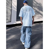 ITOOH Y2K Cargo Pants for Men Hip Hop Harajuku Parachute Cargo Trousers Male Blue Japanese Loose Casual Streetwear Hip Hop