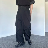 Itooh  Korean Style Loose Men's Casual Drawstring Pants Straight Wide Leg Solid Color Male Trousers New Stylish Summer 2024