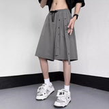 Itooh Genderless Dark Style Y2k Casual Shorts Men'S  Summer New Design Five-Point Pants Waistband Personalized Loose Sports Pants