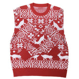 Itooh  Wish Cross border Exclusive Supply of Loose Size Men's Christmas Deer Pullover Knitwear with Jacquard Bottom Sweater