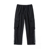 Itooh Vibe High Street Straight Workwear Pants Men's Trendy American Hip-hop Pants Cuffs Zippered Split Cargo Trousers Side Pockets