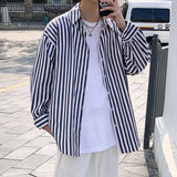 ITOOH Spring and Autumn New Men's Fashion Long-Sleeve Striped Tops Male Loose Business Casual High Quality Blouse Shirts W482