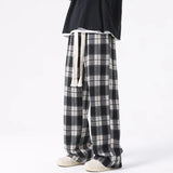 Itooh Told Tale Plus Size Spring Casual Plaid Pants Men Wide Leg Couple Straight Pantalones Harajuku Mopping Oversize 8XL 7XL