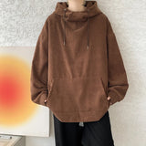 Itooh Harajuku Corduroy Hoodies Men High Quality Streetwear Loose Y2k Hip Hop Hooded Sweatshirts Couple Clothing Female Pullovers