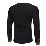 ITOOH African Print Dashiki T Shirt Men  Brand V Neck Long Sleeve Tshirt Men Casual Hip Hop Streetwear Tops Tees Africa Clothing