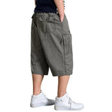 Itooh Oversize Cotton Shorts Men Cargo Short Casual Plus Size 3/4 Trouser Sports Breeches Baggy Pants Loose 5XL 6XL Summer Male