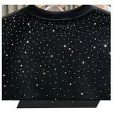 Itooh Summer Rhinestone Rivet T-shirt for Men Clothing Round Neck Casual T-shirt Fashion High Street  Men's Summer Short Sleeves