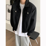 Itooh Korean Fashion High-end Jackets for Men American Niche Short Baseball Jacket Shoulder Pads Oversized Workwear Bomber Jacket Men