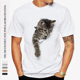 Itooh   3D Cat Printed Men's T-shirt Short Sleeves Casual Comfortable Polyester Fabric Printed Temtemu Brand