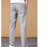 Itooh Fashionable Versatile Temperament Men's Clothing Button Zipper Simplicity Solid Color High Waisted Straight Leg Wide Leg Pants