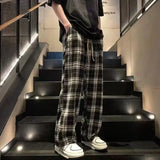 ITOOH Check Trousers For Men Straight Plaid Long Baggy Korean Style Low Price Stylish Xxxl Streetwear Designer Trend Casual Pants Man