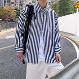 ITOOH Spring and Autumn New Men's Fashion Long-Sleeve Striped Tops Male Loose Business Casual High Quality Blouse Shirts W482