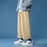 Itooh Cotton Casual Pants Men Fashion Oversized Wide Leg Pants Men Streetwear Hip-hop Loose Straight Pants Mens Vintage Trousers M-3XL