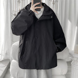 ITOOH Winter Outfits Men Hooded Windbreaker Loose Jacket