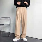 ITOOH Solid Color Formal Suit Pants Men Korean Fashion Loose Casual Pants Men Harajuku Streetwear Wide-leg Straight-leg Pants Men