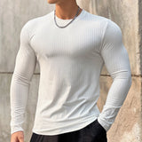 Itooh new men's T shirt Solid colors Long Sleeve Slim T-shirt young men Pure color tee shirt  Casual Tee men Long Sleeve tops