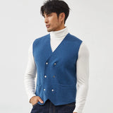 Itooh Men's V-neck 100% pure cashmere vest short knit men's cardigan sleeveless sweater high-end comfortable hot selling Coat vest