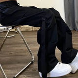 ITOOH Male Trousers Aesthetic Hip Hop Straight Men's Cargo Pants Grey Stacked Baggy Street Cotton With Korean Style Techwear Clothing