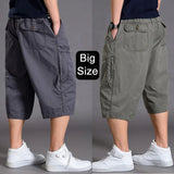 Itooh Oversize Cotton Shorts Men Cargo Short Casual Plus Size 3/4 Trouser Sports Breeches Baggy Pants Loose 5XL 6XL Summer Male