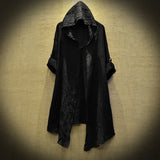 Itooh NEW Fashion Coat Black robe Translucent Linen cloak Thin Trench Men Gothic long coat mysterious Dustcoat Men Cardigan Spring