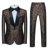 Itooh Fashion New Men's Casual Boutique Business Wedding Host Flower Color Suits 3 Pcs Set Dress Blazers Jacket Pants Vest Coat