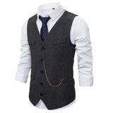 Itooh New Men's Vest Suit Vest Slim Single breasted Designer Brand Sleeveless Formal Coat Top Adult Dress Tuxedo