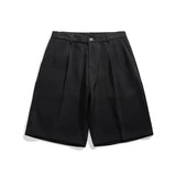 Itooh Summer Suit Shorts Men Fashion Business Dress Shorts Men Streetwear Loose British Style Suit Shorts Men Black Formal Shorts